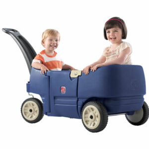 children playing in kids wagon