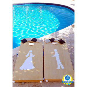 Wedding-Themed Cornhole Set w/ 8 bags - Image 3