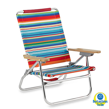 striped easy in / out beach chair