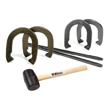 Horseshoes game with mallet