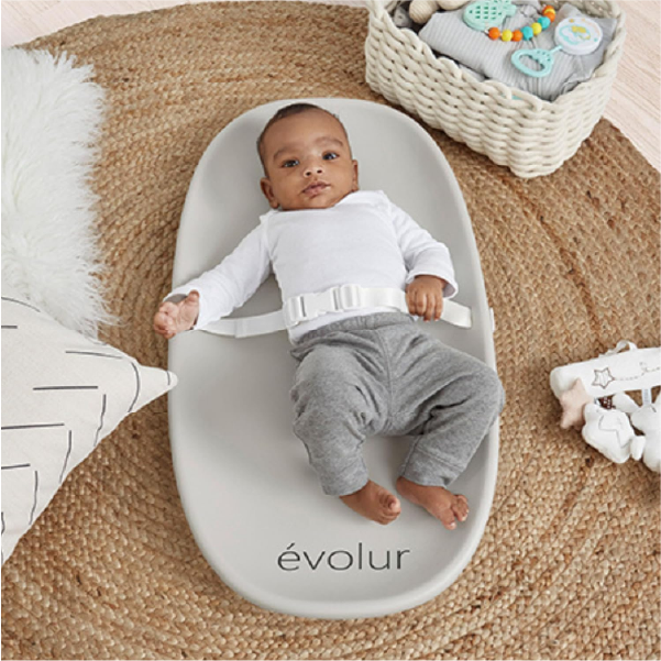 infant on the Evolur Eva Baby Changing Pad