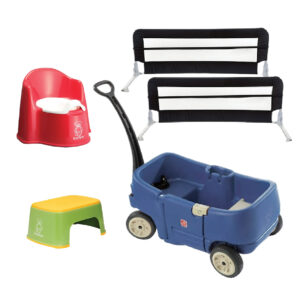 Kids Wagon, Bed Rails, Potty Chair & Step Stool Package