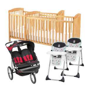 2 Cribs, 2 High Chairs & a Double Jogger Package
