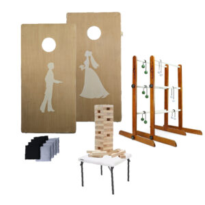 Ladder Ball Game Set, Wedding-themed Cornhole Set, Giant Jenga Game w/ Play Table